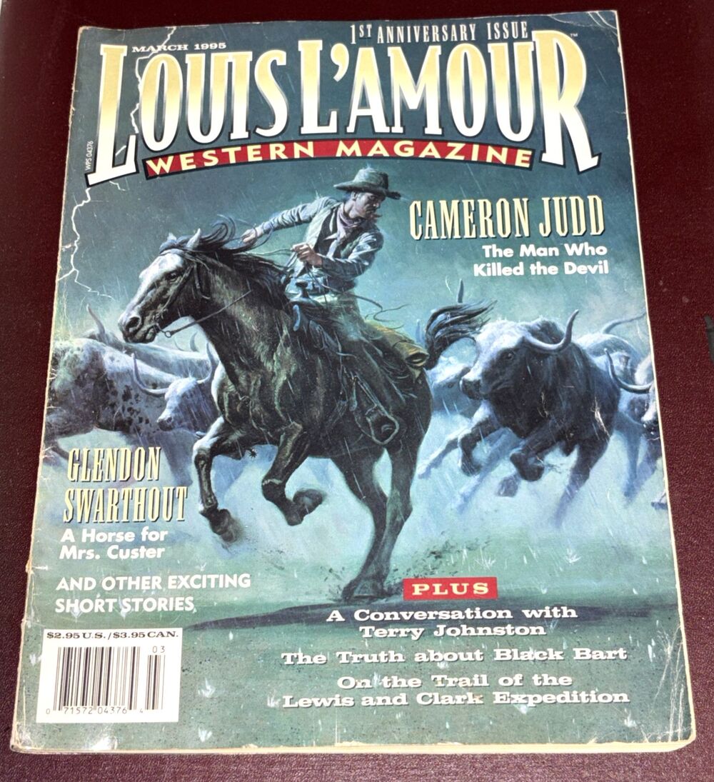 LOUIS L'AMOUR Western Magazine March 1995 Cameron Judd, 1st Anniversary Issue